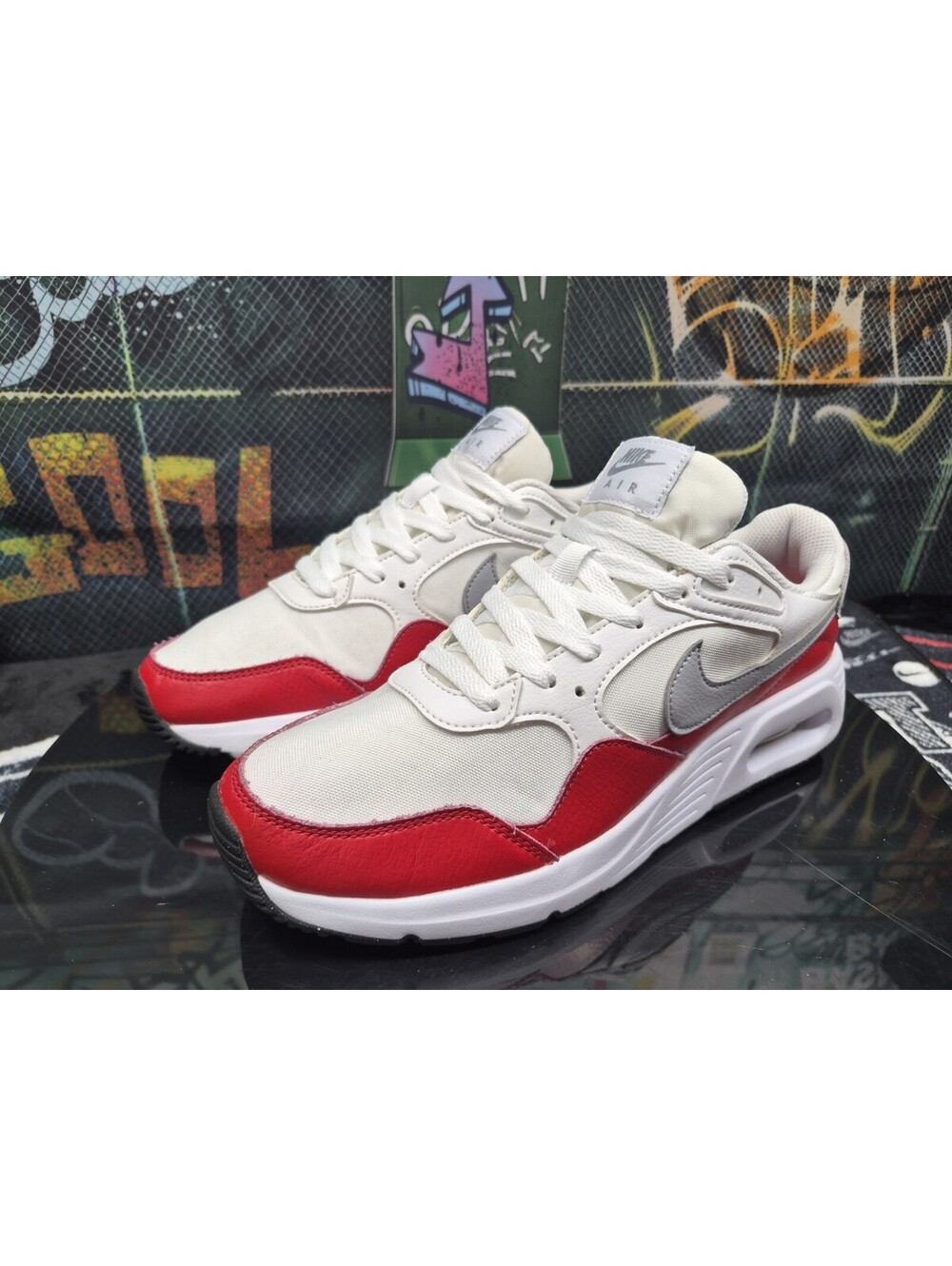Nike Air Max SC Mens 8M or womens 9.5W White University Red Wolf Grey CW4555-107